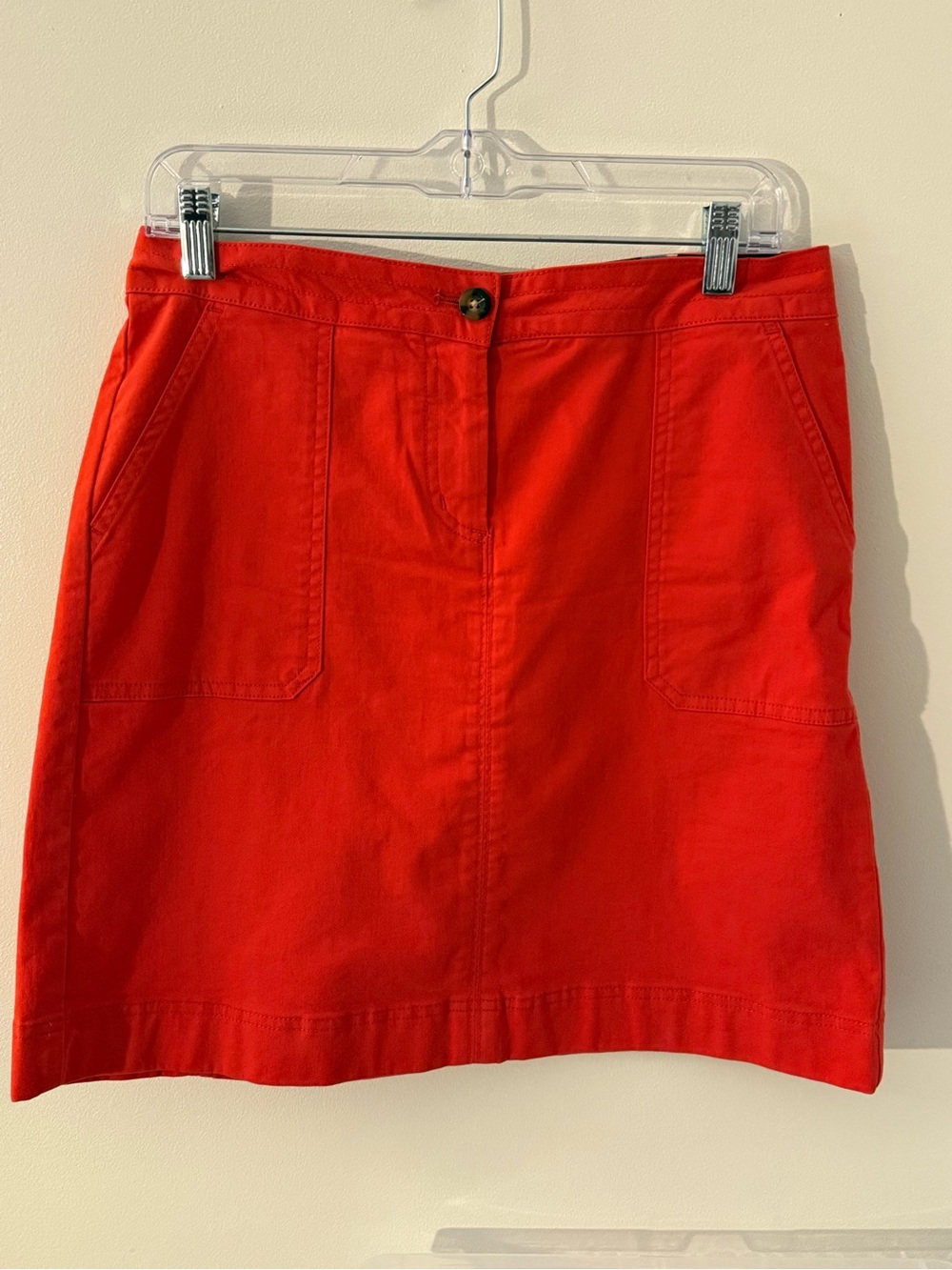 Boden‎ Orange Red Mini Skirt Size 6 Cotton Stretch A-Line